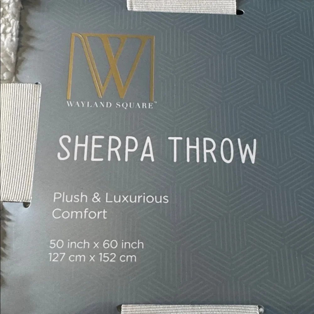 Wayland Square Sherpa Throw Blanket Black & White Plaid 50x60” NEW